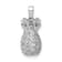 Rhodium Over 14k White Gold Diamond Pineapple Pendant