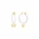 14K Yellow Gold Over Sterling Silver Acrylic Mini Butterfly Charm Hoop
Earrings in Clear