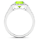 1.99ctw Green Peridot and Diamond 14K White Gold Halo Ring