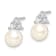 Rhodium Over Sterling Silver 6-7mm White Freshwater Cultured Pearl Cubic
Zirconia Post Earrings