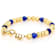 Lapis Lazuli Beaded Bracelet In 18K Gold Over Sterling Silver 6mm