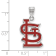Rhodium Over Sterling Silver MLB St. Louis Cardinals LogoArt Enameled Pendant