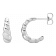 Sterling Silver Rope Design J-Hoop Earrings
