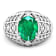 2.45ctw Green Emerald and Diamond 14K White Gold Halo Ring