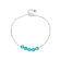 Turquoise Bead And Paperclip Bracelet In Rhodium Over Brass