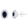 6x4mm Oval Sapphire 1/6 ctw Diamond Rhodium Over Sterling Silver Halo
Stud Earrings