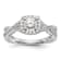 Rhodium Over 14K White Gold Lab Grown Diamond Halo Engagement Ring 0.778ctw