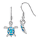 Rhodium Over Sterling Silver Lab Created Opal Turtle Shepherd Hook Earrings