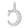14K White Gold Diamond Letter C Initial Pendant