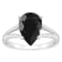 12x8mm Pear Shape Black Onyx Rhodium Over Sterling Silver Ring