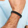 Black Leather and Stainless Steel Polished Black IP-plated with 0.5-inch
Extension Bracelet