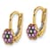 14K Yellow Gold Children's Enamel Flower Leverback Earrings