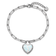 Rhodium Over Sterling Silver Lab Created Opal Heart Paperclip Link with
1-inch Extension Bracelet