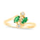 0.28ctw Diamond and Marquise Emerald Ring in 14k Yellow Gold