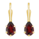 6x4mm Pear Shape Garnet 10k Yellow Gold Drop Earrings