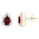 7x5mm Pear Shape Garnet And Created White Sapphire 10k Yellow Gold Halo
Stud Earrings