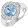 2.38ctw Blue Aquamarine and Diamond 14K White Gold Halo Ring
