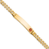 14k Yellow Gold Medical Red Enamel Curb Link ID Bracelet