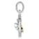 Rhodium Over Sterling Silver Polished Enameled Bee in Hive Children's Pendant