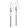 Rhodium Over 14k White Gold Diamond-Cut Bead and Chain Dangle Earrings