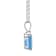 9x7mm Emerald Cut Blue Topaz with Diamond Accent 14k White Gold Pendant
With Chain