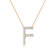 Lab-Grown Diamond Initial F Necklace In 14K Gold Over Sterling Silver 0.50ctw