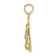 14K Two-tone Gold  3D Textured Hawaii Double Flip-Flop Pendant