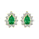 0.70ctw Emerald and Diamond Earrings in 14k Yellow Gold