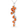 Peach Orange Lab Created Padparadscha Sapphire and CZ Rhodium Over
Silver Pendant Necklace