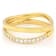 CZ Double Band Ring In 18K Gold Over Brass 0.51ctw