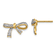 14K Yellow Gold and Rhodium Over 14K Gold Diamond Bow Post Earrings