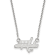 Rhodium Over Sterling Silver NHL LogoArt Washington Capitals Small Necklace