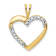 10k Yellow Gold and Rhodium Over 10k Yellow Gold 0.15 cttw Diamond Heart Pendant