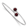 Rhodium Over 14k White Gold Garnet and Diamond Flexible Bangle
