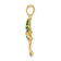 14k Yellow Gold Green Enameled Palm Tree Pendant