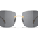 Chanel Gold Tone Square Frame / Gray Lenses Sunglasses