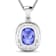 3.10ctw 14K White Gold Tanzanite and White Diamond Pendant with 18 inch
Cable Chain