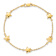 14k Yellow Gold Textured Brushed and Polished Stars Link Bracelet