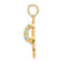 14k Yellow Gold 3D Textured Cubic Zirconia March Birthstone Flip Flop Pendant