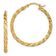 14k Yellow Gold 1 5/16" Twisted Satin and Diamond-Cut Hoop Earrings