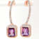 Amethyst and CZ 3.19 Ctw Octagon 18K Rose Gold Over Sterling Silver
Dangle Earrings