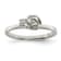 Rhodium Over Sterling Silver Clear CZ Rose Kid's Ring