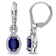 Diffused Sapphire and Diamond 10K White Gold Earrings 2.24ctw