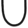 Stainless Steel Polished 6mm Woven Black Leather 19.5 Inch Necklace