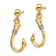 14k Yellow Gold and Rhodium Over 14k Yellow Gold 3D Fish Hook with Rope
Dangle Earrings