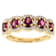 Grape Color Garnet Oval And White Zircon Ring In 18K Gold Over Sterling
Silver 1.15ctw