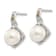 Sterling Silver Rhodium-plated with 14K Accent Freshwater Cultured Pearl
and Diamond Post Earrings