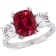 Lab Created Ruby and Lab Created White Sapphire 10k White Gold Ring 6.08ctw