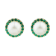 7-7.5mm Round White Freshwater Pearl and Emerald 10K Yellow Gold Halo
Stud Earrings