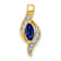 10k Yellow Gold and Rhodium Over 10k Yellow Gold Diamond and 0.29 cttw
Marquise Sapphire Pendant